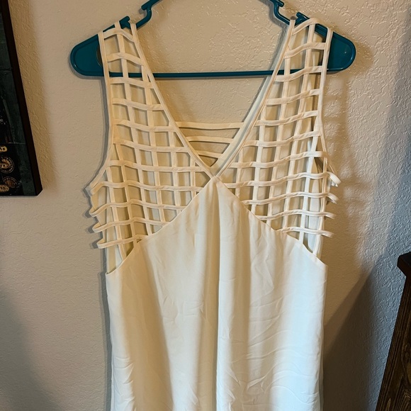 Double line off white mini dress. - Picture 2 of 13